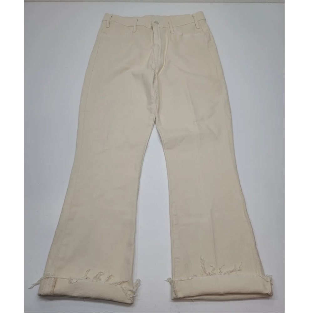 MOTHER The Hustler Ankle Fray Jeans in Ivory Color Size 30 Womens